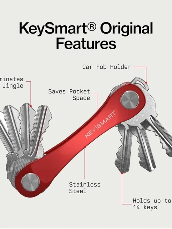 KeySmart Red Compact Key Organizer & Accessory Bundle - Picture 8 of 11